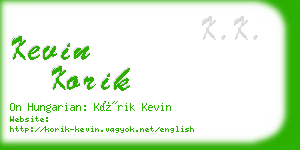 kevin korik business card